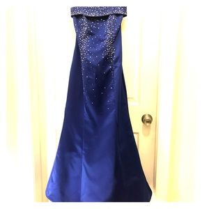 Zum Zum Size 5 Strapless Blue Satin Dress